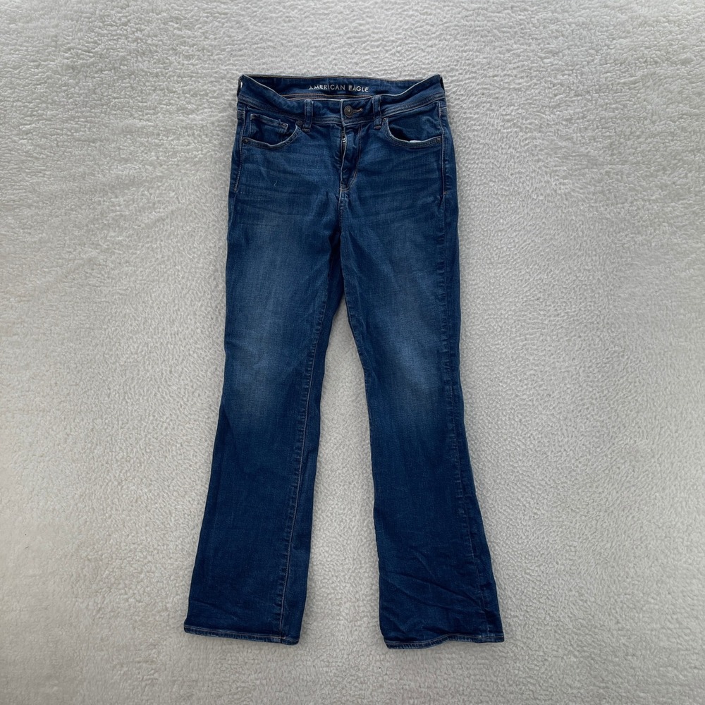 American Eagle Jeans Womens 10 Regular Blue Kick Boot Boho Cowgirl Rodeo